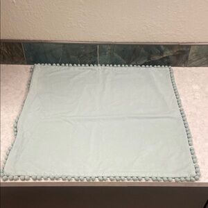 Light Aqua Pom Pom Pillow Sham. NWOT